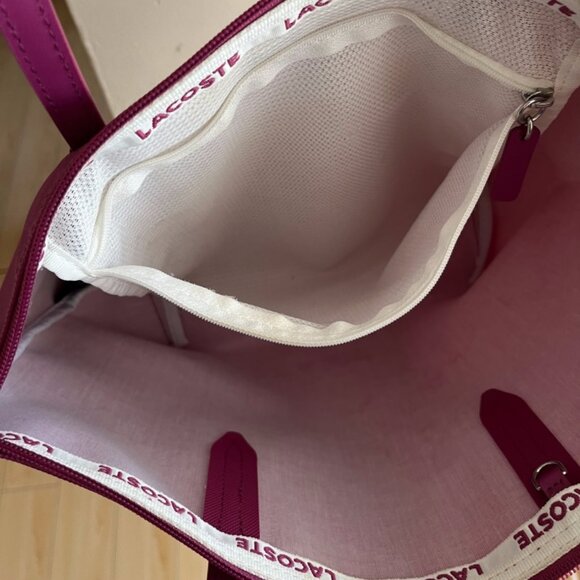 Lacoste tote bag medium small rose red 95% new shoulder bag - Picture 4 of 7